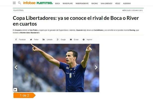 Portal Infobae também deu amplo destaque à vitória celeste