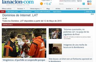 'Vergonha: a partida foi suspensa porque atiraram gs de pimenta nos jogadores do River', mancheta o La Nacin