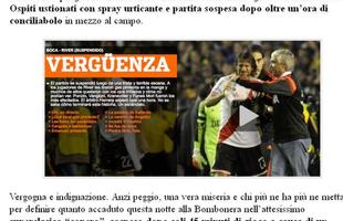 Gazzetta dello Sport, da Itlia: O Superclssico da vergonha. Desfecho chocante na Bombonera na segunda partida eliminatria da Libertadores