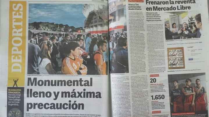 Jornal Clarn destaca ateno das autoridades locais com a segurana no Monumental de Nez