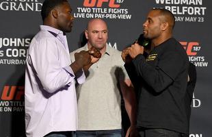 Imagens do Media Day do UFC 187, com encaradas dos principais lutadores - Anthony Johnson e Daniel Cormier