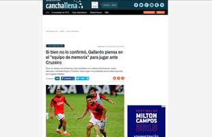 Canchallena: Sem confirmar, Gallardo pensa em mesma formao do time que foi campeo da Copa Sul-Americana. Mora tem problemas no joelho esquerdo, mas jogar com infiltrao 