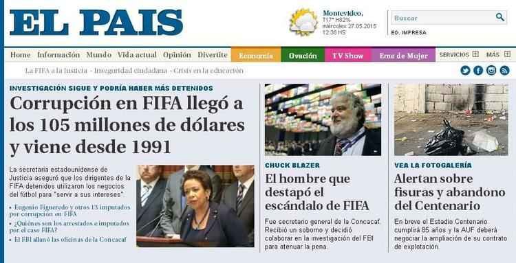 El Pas (Uruguai) - Corrupo na Fifa chega a 105 milhes de dlares e vem desde 1991

