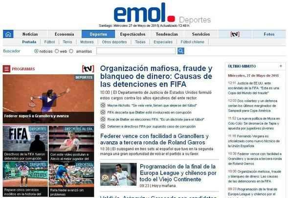 Emol (Chile) - Organizao mafiosa, fraude e lavagem de dinheiro: causas das detenes na Fifa
