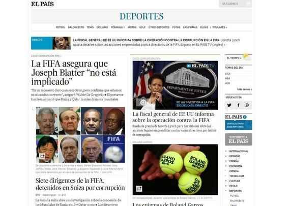 El Pas (Espanha) - Fifa assegura que Joseph Blatter no est envolvido
