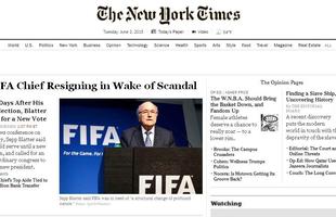 New York Times - Presidente da Fifa renuncia em meio a escndalo - Poucos dias depois de sua reeleio , Blatter apela a uma nova votao
