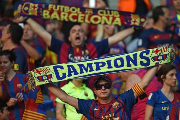 Torcedores de Juventus e Barcelona chegaram ao estádio muito animados com a expectativa de uma grande final em Berlin