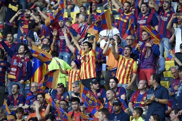 Torcedores de Juventus e Barcelona chegaram ao estádio muito animados com a expectativa de uma grande final em Berlin