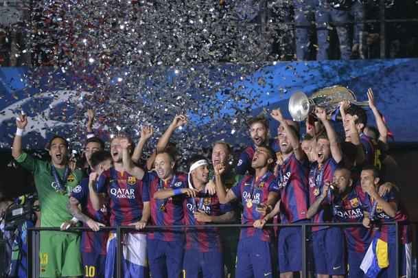 Barcelona venceu a Juventus por 3 a 1, com gols de Rakitic, Suarez e Neymar, e faturou o quinto título da Liga dos Campeões