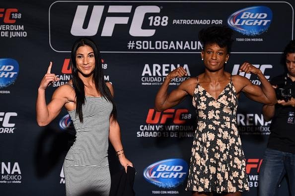 Imagens do Media Day e das encaradas do UFC 188 - Tecia Torres e Angela Hill