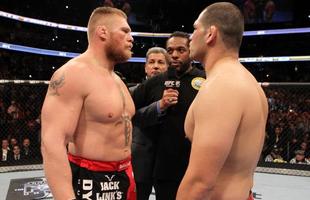 Na disputa do cinturo dos pesados, contra Brock Lesnar, vitria por nocaute no primeiro round e conquista do ttulo da categoria