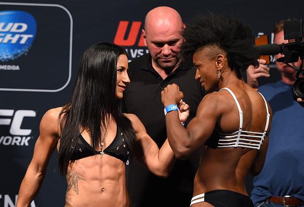 Imagens da pesagem do UFC 188 - Tcia Torres e Angela Hil na encarada