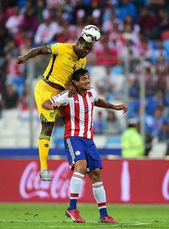 Fotos da vitria do Paraguai sobre a Jamaica por 1 a 0, em jogo vlido pelo Grupo B