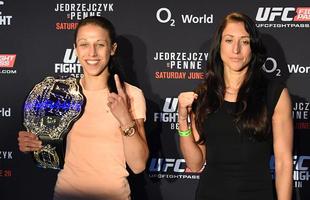 Media Day do UFC Berlim - a campe Joanna Jedrzejczyk e a desafiante Jessica Penne 