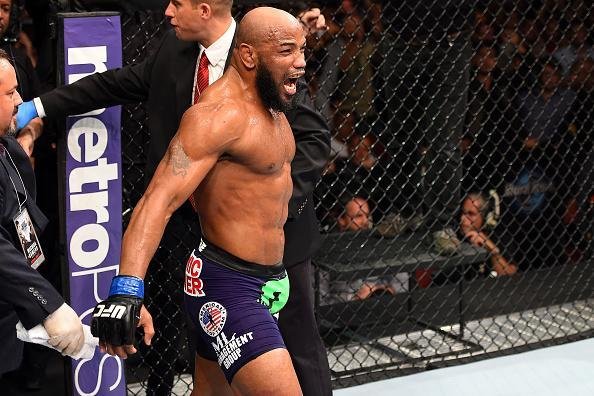 Imagens da vitria de Yoel Romero sobre Lyoto Machida no UFC em Hollywood