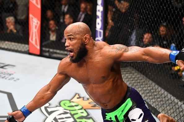 Imagens da vitria de Yoel Romero sobre Lyoto Machida no UFC em Hollywood