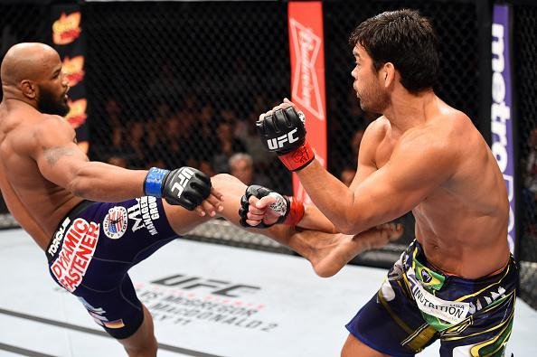 Imagens da vitria de Yoel Romero sobre Lyoto Machida no UFC em Hollywood