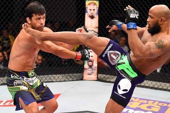 Imagens da vitria de Yoel Romero sobre Lyoto Machida no UFC em Hollywood