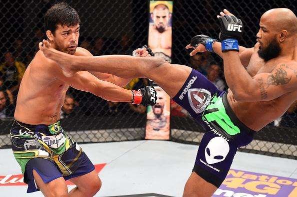 Imagens da vitria de Yoel Romero sobre Lyoto Machida no UFC em Hollywood