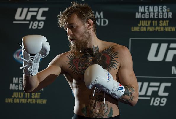 Imagens do treino aberto do UFC 189, em Las Vegas - Conor McGregor em ao