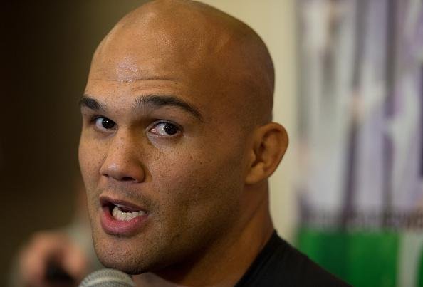 Imagens do treino aberto do UFC 189, em Las Vegas - Robbie Lawler concede entrevista
