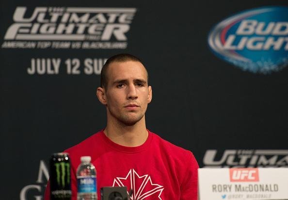 Imagens da coletiva pr-lutas do UFC 189, em Las Vegas - Desafiante dos meio-mdios, Rory MacDonald