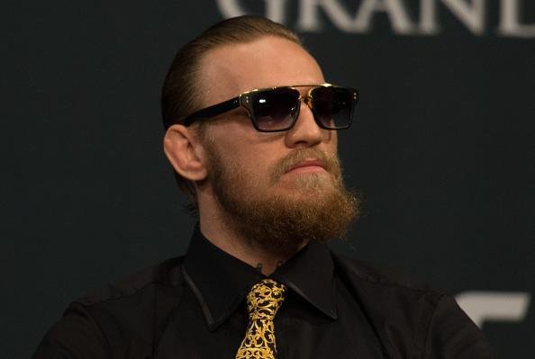 Imagens da coletiva pr-lutas do UFC 189, em Las Vegas - Conor McGregor ouve pergunta