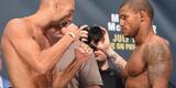 Veja imagens da pesagem e encaradas do UFC 189 - Mike Swick e Alex Garcia
