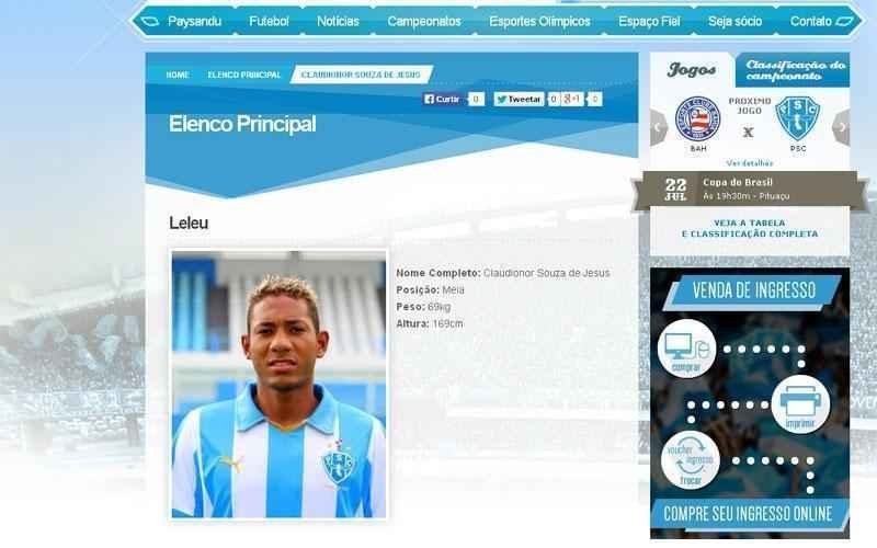 Leleu se transferiu para o Paysandu para a disputa da temporada 2015. Antes havia passado pelo Nutico.