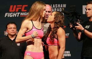 Imagens da pesagem e encaradas do UFC em Chicago - Jessamyn Duke x  Elizabeth Phillips