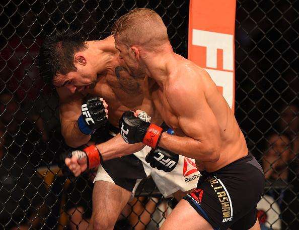 Confira fotos do massacre de TJ Dillashaw sobre Renan Baro no UFC em Chicago