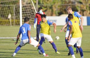 Enquanto reservas fizeram treinamento tcnico, os titulares correram ao redor do gramado e realizaram atividades fsicas na academia da Toca da Raposa II
