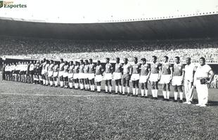 Imagens exclusivas do arquivo do jornal Estado de Minas da partida inaugural do Mineiro, realizada em 5 de setembro de 1965, com vitria da Seleo Mineira por 1 a 0 sobre o River Plate da Argentina. Gol de Bugl. Imagem reproduz execuo dos hinos nacionais