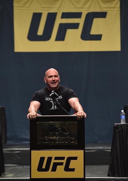 Veja imagens da super coletiva do UFC em Las Vegas - Presidente Dana White