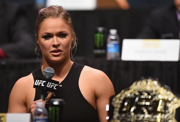 Veja imagens da super coletiva do UFC em Las Vegas - Ronda Rousey, que enfrenta Holly Holm na luta principal do UFC 193, dia 14 de novembro, em Melbourne