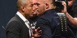 Veja imagens da super coletiva do UFC em Las Vegas - Encarada entre Jos Aldo e Conor McGregor, que se enfrentam pela unificao do cinturo dos penas, no UFC 194, dia 12 de dezembro