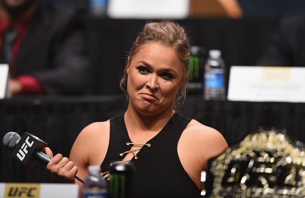 Veja imagens da super coletiva do UFC em Las Vegas - Ronda Rousey, que enfrenta Holly Holm na luta principal do UFC 193, dia 14 de novembro, em Melbourne