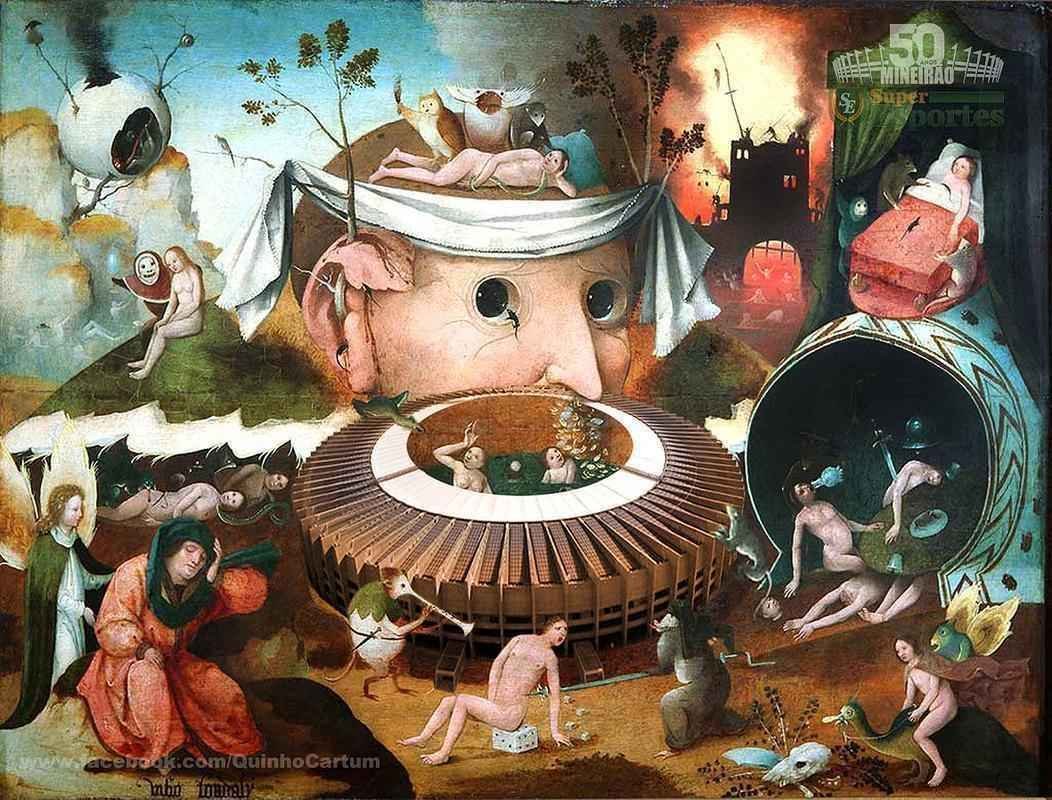 O Mineirão cairia bem até nas viagens mais alucinadas, como em 'A visão de Tondal', de Hieronymus Bosh