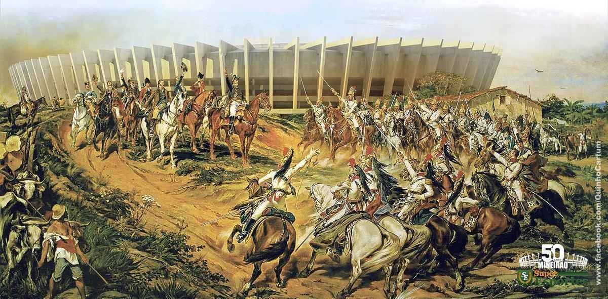 Veja como ficaria ainda mais grandioso o quadro 'Independência ou morte', de Pedro Américo, tendo a monumental construção como cenário de fundo. Melhor que no lombo de uma mula, não?