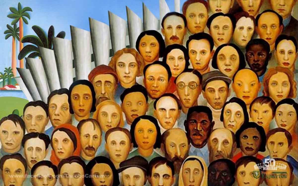 Pegando carona no icônico quadro 'Operários', de nossa Tarsila do Amaral, para homenagear quem suou para erguer o Gigante de concreto