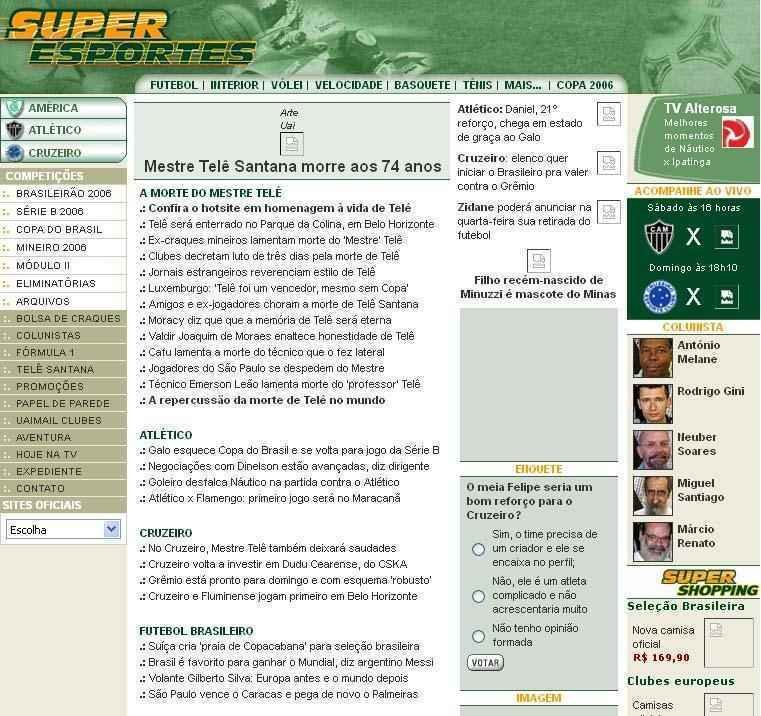 Layout do Superesportes em 2004