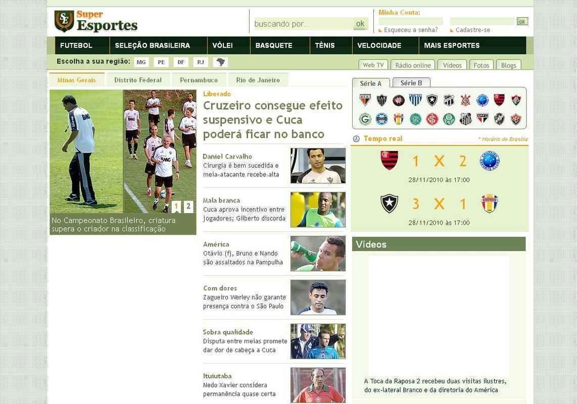 Layout do Superesportes em 2010
