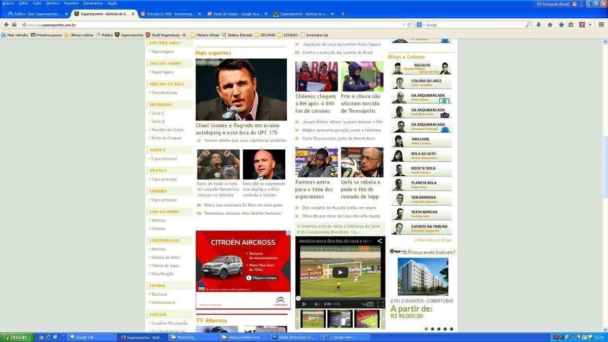 Capa do Superesportes lanada em 2011 e que sofreu pequenas modificaes at 2014