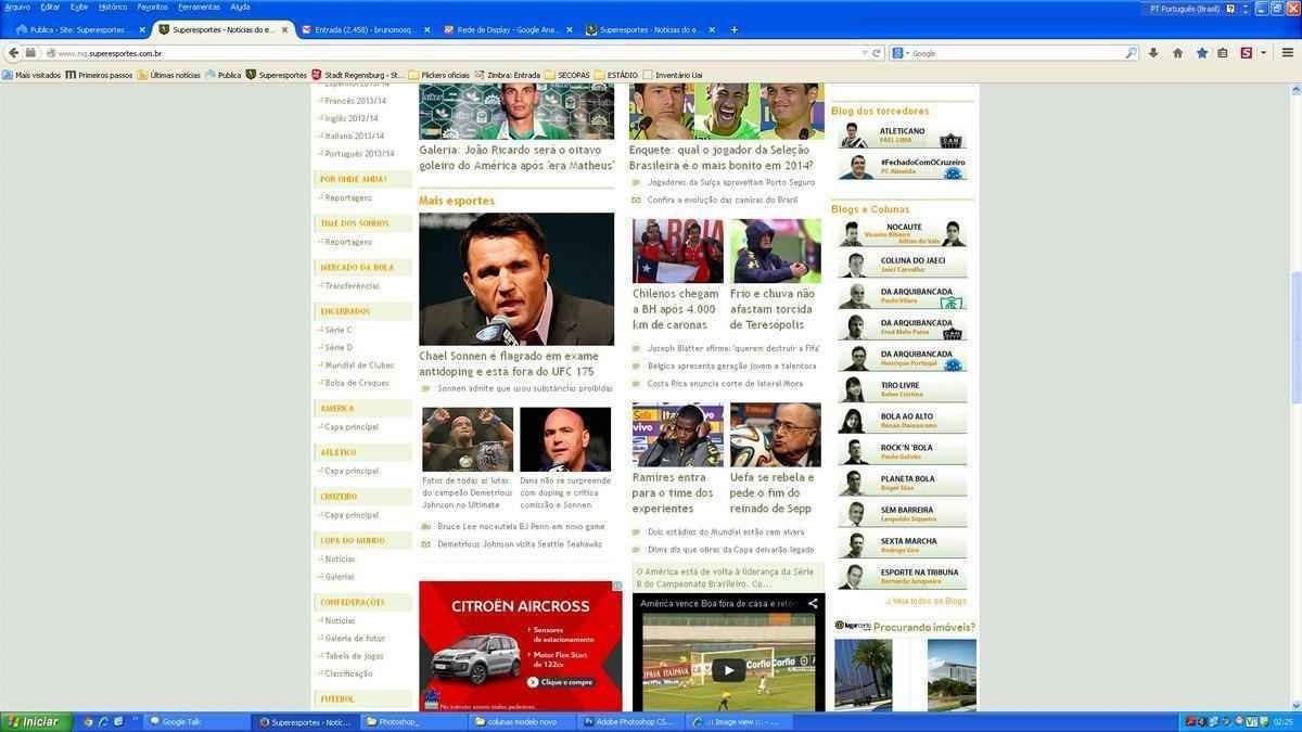 Capa do Superesportes lanada em 2011 e que sofreu pequenas modificaes at 2014