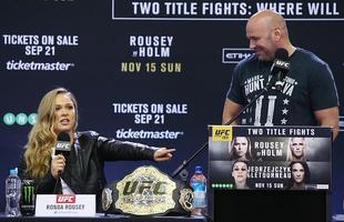 Coletiva e encaradas do UFC em Melbourne - Ronda Rousey e Dana White na entrevista