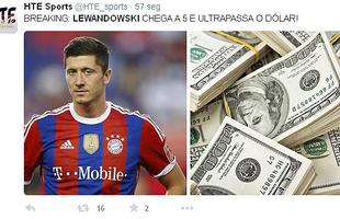 Nas redes, torcida brincou com dia histrico do atacante polons Lewandowski, que marcou cinco gols em 9 minutos durante partida do Bayern de Munique contra o Wolfsburg