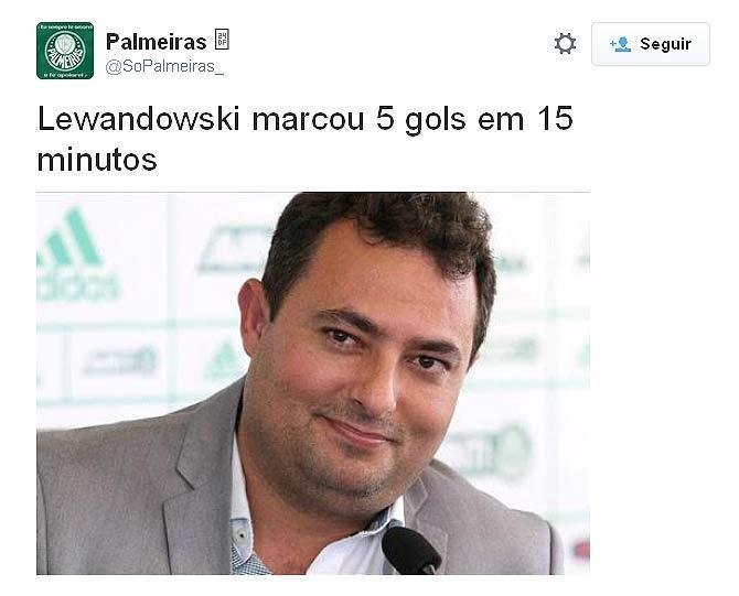 Nas redes, torcida brincou com dia histrico do atacante polons Lewandowski, que marcou cinco gols em 9 minutos durante partida do Bayern de Munique contra o Wolfsburg