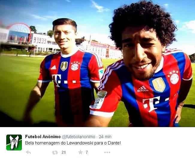 Nas redes, torcida brincou com dia histrico do atacante polons Lewandowski, que marcou cinco gols em 9 minutos durante partida do Bayern de Munique contra o Wolfsburg