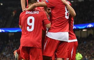 Veja fotos do jogo entre Manchester City e Sevilla pela Liga dos Campees