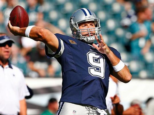 17º - Tony Romo - Quarterback do Dallas Cowboys - 14,973 milhões de dólares